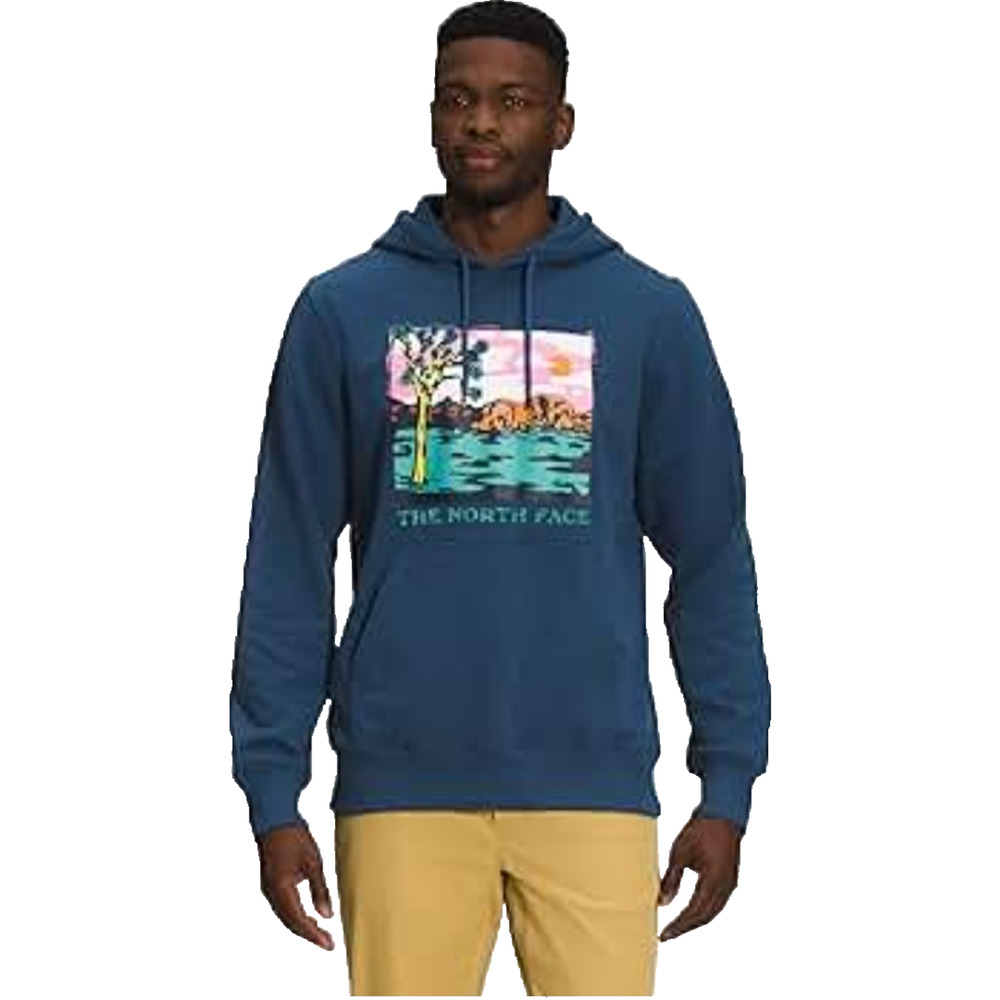 The North‎ Face Mens Small Blue Graphic Injection Hoodie Sweatshirt Outdoor Hike - Picture 10 of 11